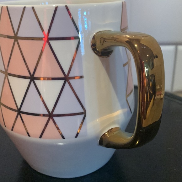 Geometric Triangle Coffee Mug With Gold Handle - Picture 2 of 7